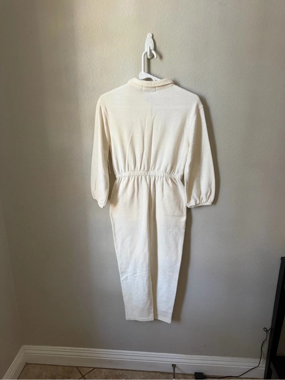 Old Navy Cream Button-Front Utility Jumpsuit Romper